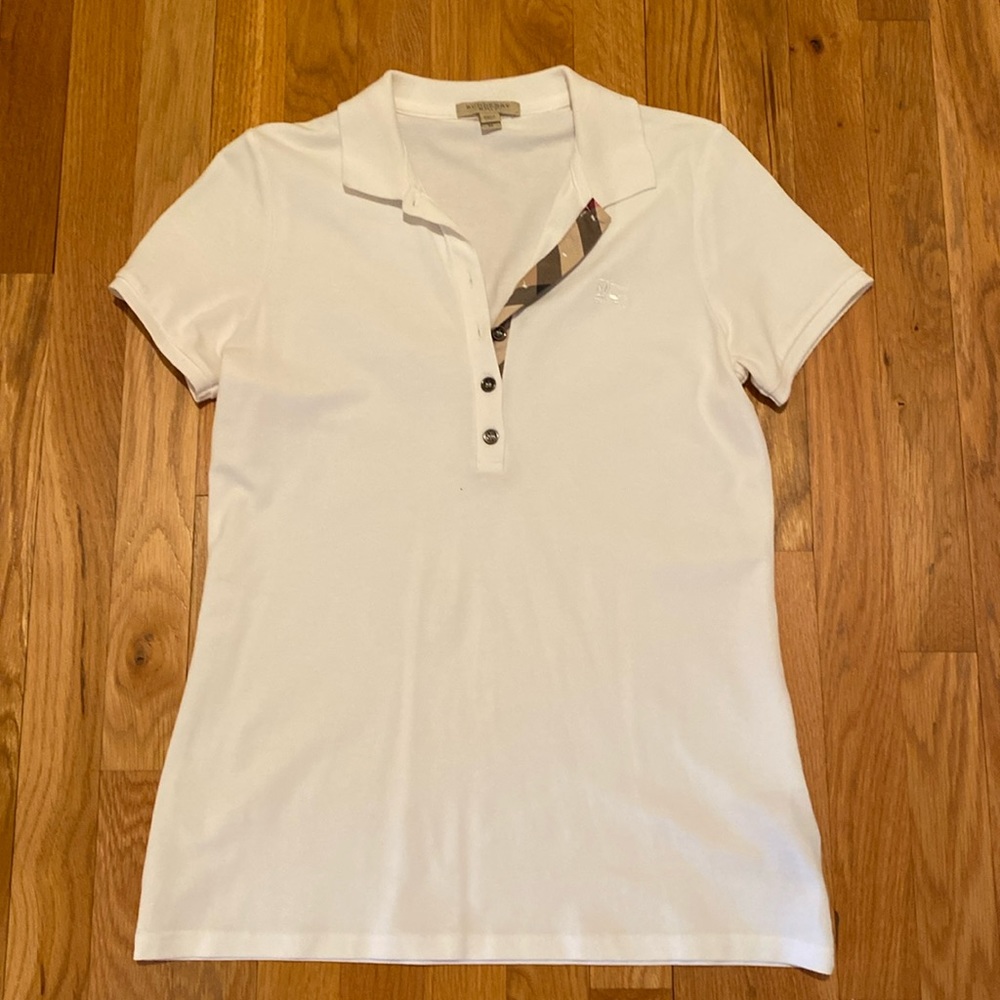 Burberry White Polo Shirt